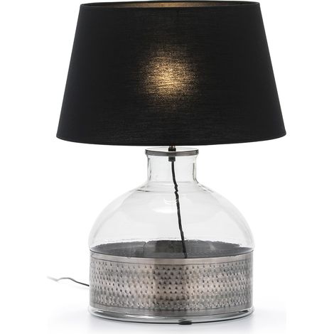 Lampe de Table 33x33x40 Cristal/Métal argenté/Sans écran (1/2)