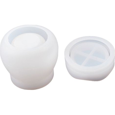 Moule En Silicone Pour Pot À Résine - Avec Couvercle - Diamètre Ouverture 7,6 Cm Hauteur 7 Cm - Pour Fabrication De Boîtes À Bijoux Et Objets Décoratifs - 1 Pièce (1/5)