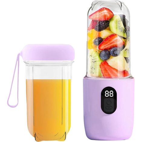 2 Mixeur portable, 500 ml, écran numérique, batterie 1500 mAh, lame 16 feuilles, pour smoothie, jus, aliments bébé (1/5)