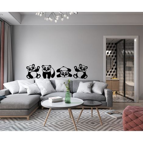 PANDA - Adesivo murale wall sticker in vinile 30x125 cm - Colore: nero (1/2)