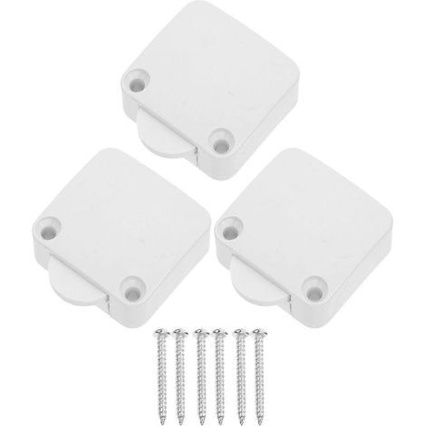 Set mit 3 Touch-Schaltern für Türen, Schränke, Lampen oder Schubladen. – 3,8 x 3,3 cm – Weiß (1/4)