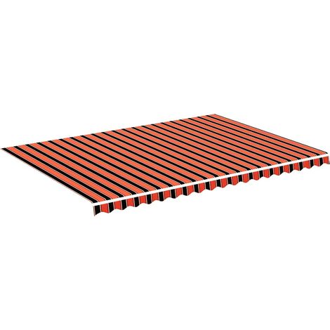 Tessuto di Ricambio Tenda da Sole Arancione e Marrone 5x3,5 m (1/4)