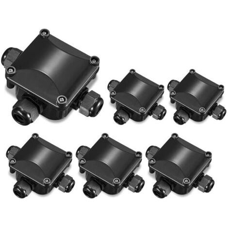 Boîte de jonction,connecteur en T étanche IP67, boîtier de distribution extérieur, connecteur de câble, pour câble de 6,5 à 10,5 mm de diamètre ,5 pièces,(noir),