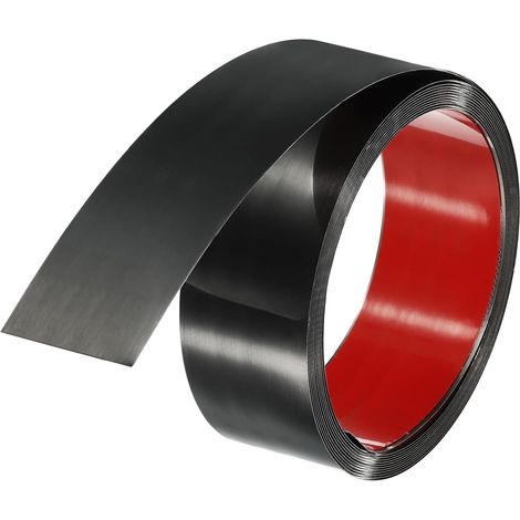 Moulures décoratives autocollantes en acier inoxydable - Barre métallique flexible autocollante pour mur, armoire, bord de carrelage, cheminée, bord de miroir et décoration de bricolage (titane noir (1/5)