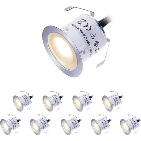 Kit LED de Lampes de Terrasse Basse Tension, Blanc Chaud, Étanche, Encastrable pour Sol Extérieur, Éclairage de Pont, Lot de 4, IP65 (1/5)