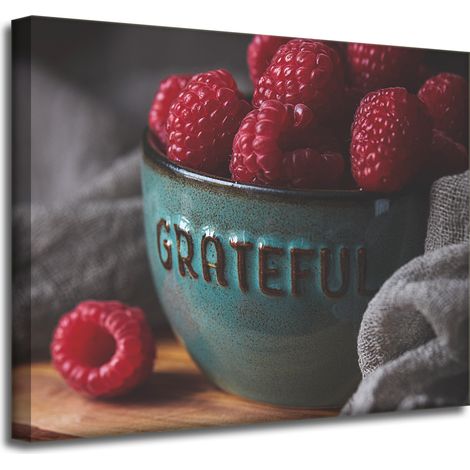 Leinwanddruck „Küchenschüssel mit Himbeeren“, 50 x 40 cm