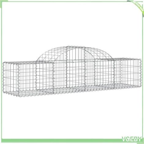 Panier de gabion arqué - FAFEICY - 153492 - 200x50x40/60 cm - Fer galvanisé - Fil 3,5 mm (1/4)
