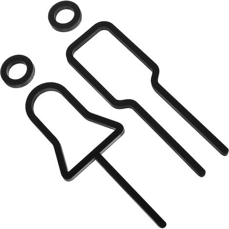 Panneaux de toilettes hommes et femmes en acrylique pour les espaces publics des hôtels, 17,50 x 4,50 x 0,50 cm, faciles à installer (2 jeux). (1/5)