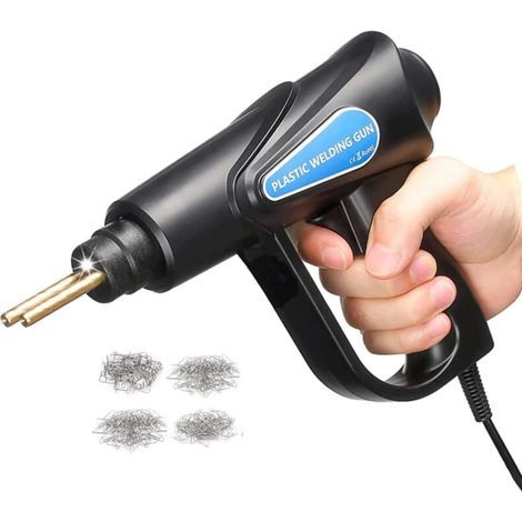 70W Soudure Plastique, Kit Reparation Plastique avec 4 Sortes Agrafeuse Chaud pour Réparation de Pare-Chocs de Voiture, Soudeuse Plastique pour Car Pièces Soudage Plastique, Noir (1/5)