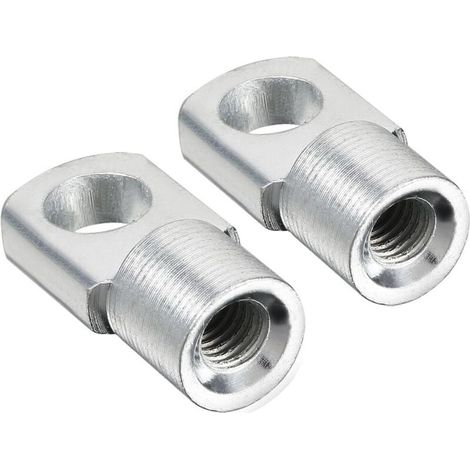 M6 gas spring end cap, 8mm internal thread, hole diameter, A3 steel, silver, 2 pieces (1/4)