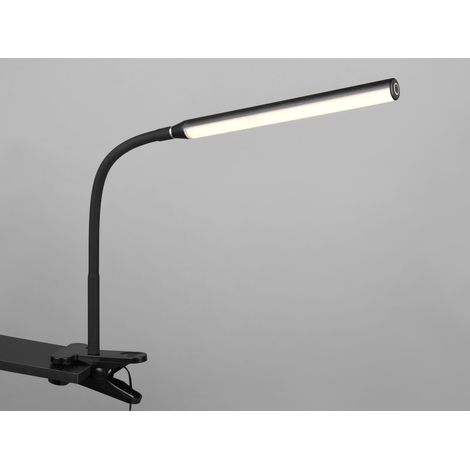 LED Klemmleuchte NEVADA Schwarz dimmbar & 3 Lichtfarben, Höhe 38-69cm
