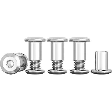 10 viti di collegamento 4XL M4x10 mm, viti e dadi di collegamento in acciaio inox 304, viti di collegamento per mobili con esagono interno, bulloni filettati (1/5)