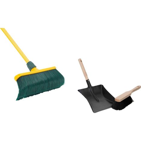 Balai griffes 30 cm plastique + pelle noir
