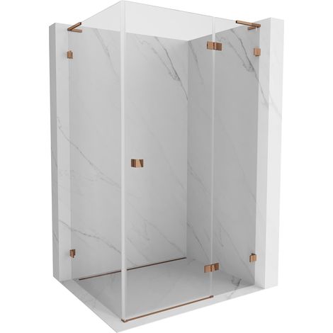 Mexen Lunar L cabina doccia a battente destra 95 x 90 cm, trasparente, oro rosa - 834L-095-090-60-00-P (1/5)