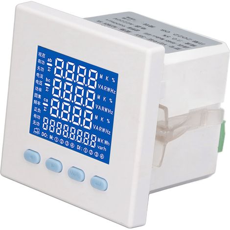 Compteur d'énergie multifonctionnel triphasé avec écran LCD blanc, mesure précise de la consommation électrique, 220 V CA-AquaForge (1/5)