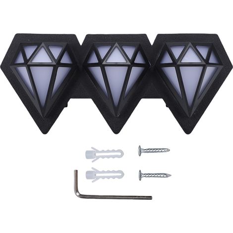 Applique murale LED à 6 faisceaux, design moderne, blanc chaud, étanche IP65, éclairage décoratif pour extérieur (jardin, salle de bain, cuisine, couloir), noir, 6 têtes, 9 W, lumière chaude (1/5)
