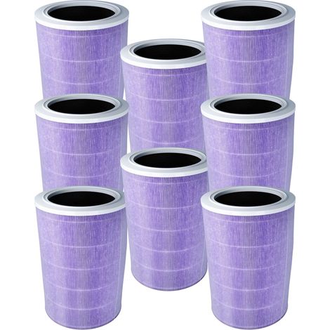 vhbw 8x HEPA Filter Ersatz für Trebs 15679093 für Luftreiniger - Ersatz-Filter mit integriertem Aktivkohle-Filter, antibakteriell
