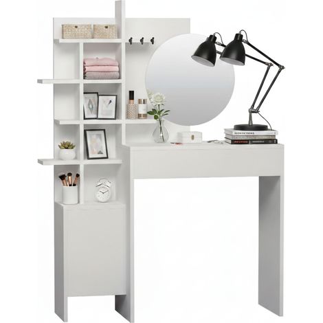Konsolentisch Pago, Spiegel Inbegriffen, 35x71,5x83h cm Weiß