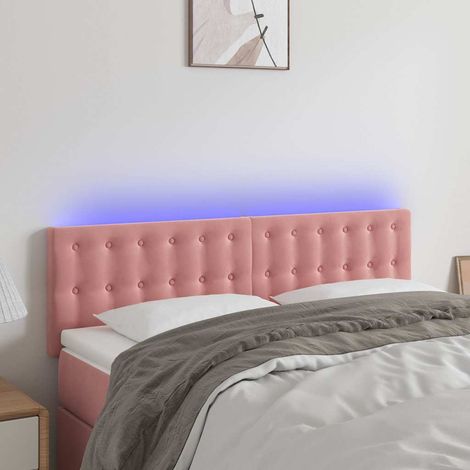 Tête de lit LED rose en velours réglable 144 x 5 x 78/88 cm, 8.9kg - PANGIVO (1/5)