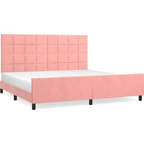 Maison Exclusive - Giroletto con Testiera Rosa 200x200 cm in Velluto (1/5)