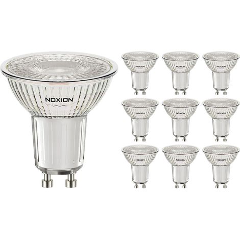 Lot 10x Noxion Spot LED GU10 PAR16 4W 345lm 36D - 830 Blanc Chaud (1/5)