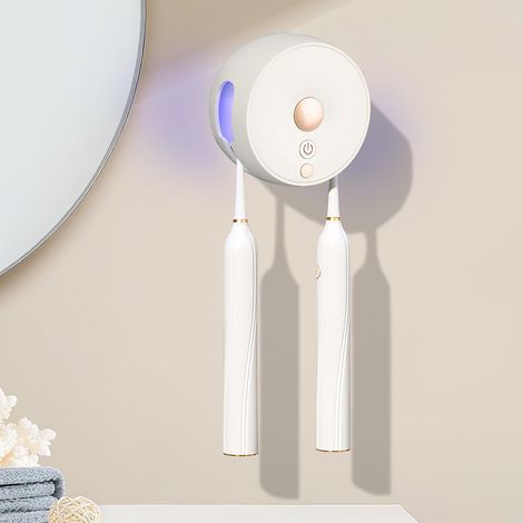 UV Sanitizer Porte Brosse à Dents Mural sans Perçage avec Fonction Séchage (1/5)