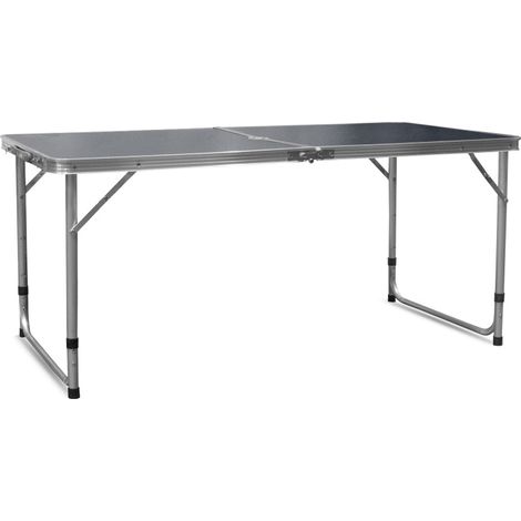 Aga Mesa de camping plegable 120x60x54/60/70 cm Gris (1/4)