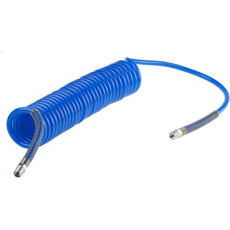 Tuyau spiralé CPC, avec raccord BSPT 1/4 pouce mâle, Bleu, Diam.ext 10mm, Long. 4m ( Prix pour 1 ) (1/2)