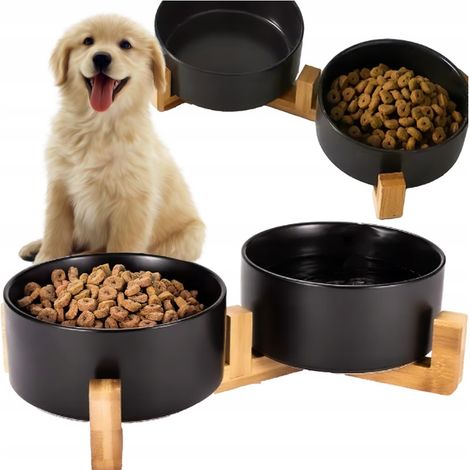 CUENCO DOBLE CERÁMICA PARA PERROS Y GATOS 2 x 400ml