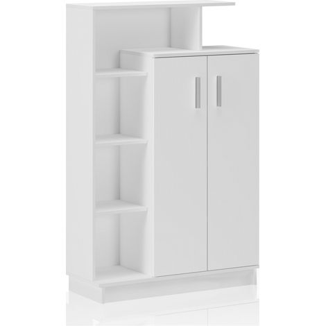 Scarpiera effetto legno finitura larice bianco cm. H.140xL.90xP.34,5