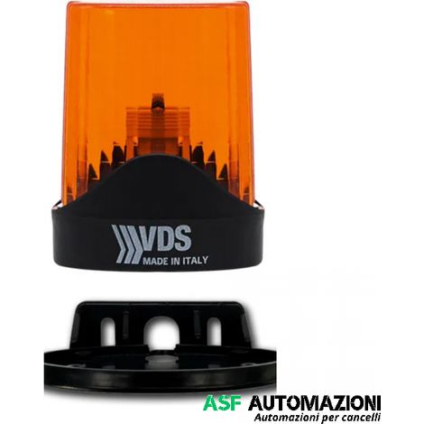 Kit lampeggiante LED VDS Wave 23/8 12/24/230V con base di fissaggio a muro