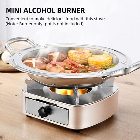 Nazalus-Hot Sale-Mini-Edelstahl-Alkoholbrenner mit einstellbarer Feuerkraft, winddicht, Schubladenstil für Grill, Hotpot, Kochen im Freien (Roségold)