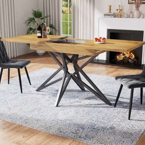 Set tavolo sedie allungabile MDF metallo 4 posti OKMYHOME (1/5)