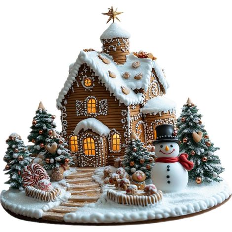 Maison Enneigee Acrylique 17x20cm Figurine De Village De Noel Decoration Multi Usages Pour Bureau Etagere Centre De Table Hivernal (1/4)