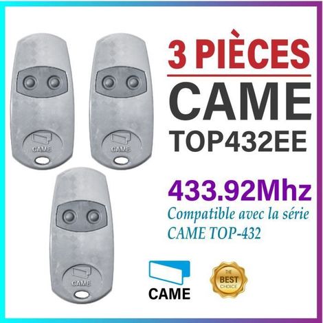 Télécommande d'origine Came TOP432EE 3 pièces. Fréquence de code fixe 433,92 MHz. 8050456003041