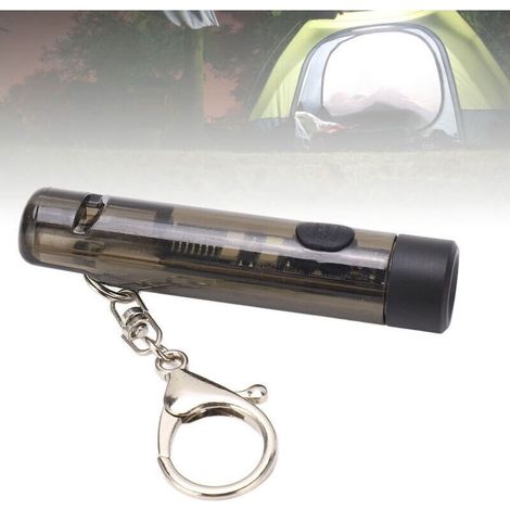 Porte-clés USB C Lampe de poche rechargeable Mini lampe portable Lampe torche d'urgence extérieure avec sifflet (1/4)