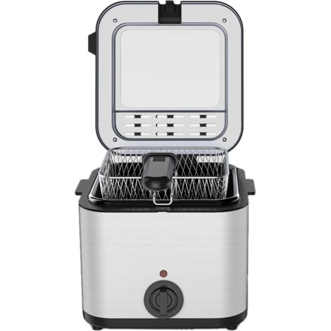 Friteuse électrique multifonctionnelle en acier inoxydable 1000 W avec panier (1/5)