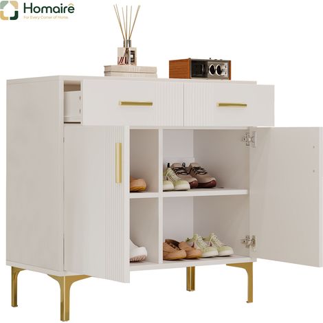 Colonnes de rangement blanc en mdf 80 x 35 x 79,5 cm HOMAIRE (1/5)