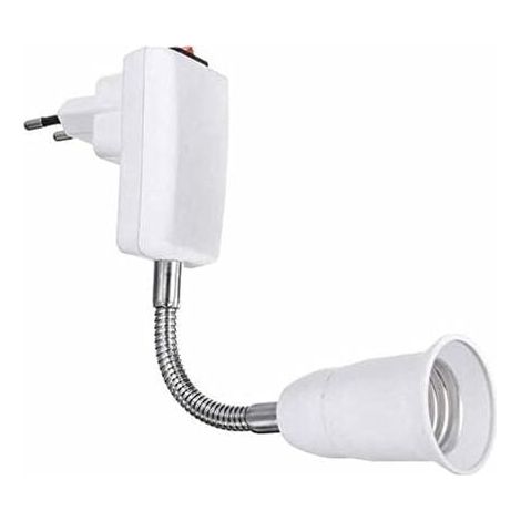 Lntyq E27-Fassung mit kabellosem Schalter, weißer Sockel für E27-LED-Glühbirne, flexibel mit Arm, Schnellfassung für Küchenlampe, Wandlampe (ohne Glühbirne) (1/5)