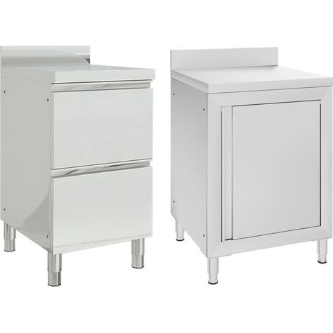 Armoires de cuisine commerciale 2 pcs - Meuble de rangement Style Contemporain Acier inoxydable BV800360 - BonneVie (1/5)