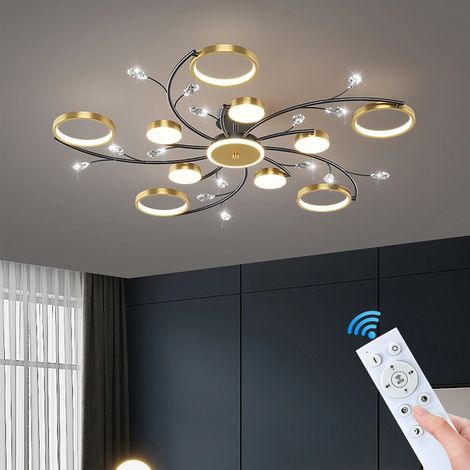 Plafonnier moderne nordique avec télécommande lustre chambre Restaurant salle à manger salon intérieur luminaire LED-10 lumières (1/5)