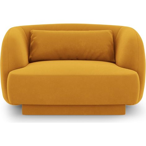 Fauteuil en velours jaune (1/5)