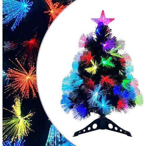 Sapin de Noël artificiel avec 50 lumières LED, vert, 64 cm, en PVC. (1/5)