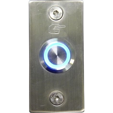 Bouton Poussoir - Inox - Encastrable - Lumineux Bleu - 8 A - Monophasé (1/2)
