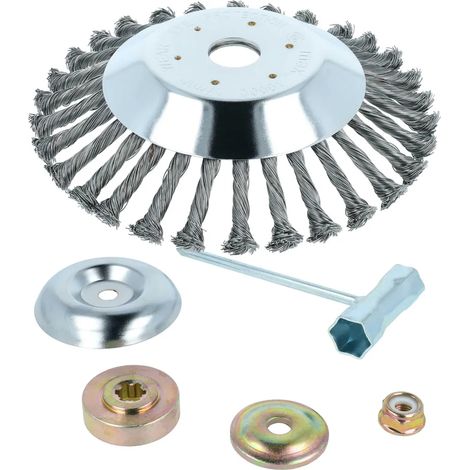 Brosse métallique vhbw compatible avec les débroussailleuses Stihl FS460C, FS410C, FS360C, FS450, FS311, FS400, FS350 et FS380 - Avec kit d'accessoires (1/5)