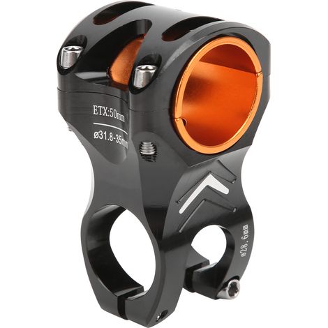 Potence de guidon de vélo CANSUCC 31,8/35 mm, rehausseur de guidon court, potence en aluminium S50, noire (1/5)