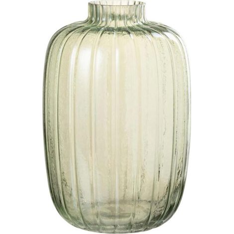 Vase Design en Verre "Lignes" 30cm Vert (1/2)