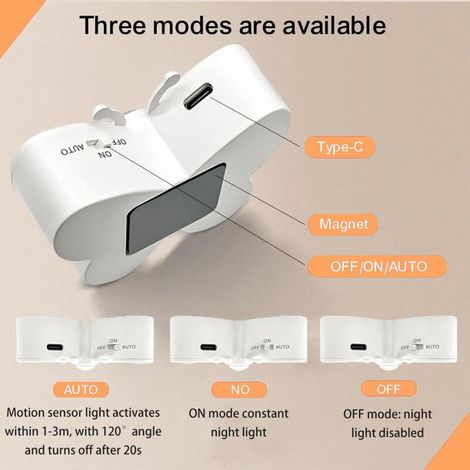 4 Pièces Lampe de Nuit avec Détecteur de Mouvement Applique Murale Rechargeable USB Portable Veilleuse Sans Fil Lampe Mural Dimmable pour Couloir Cuisine Escalier Armoire Éclairage mural [Classe énerg (1/4)