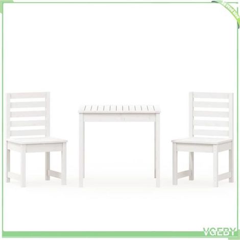 Ensemble de bistrot de jardin 3 pcs - FAFEICY - 3154672 - Bois de pin massif - Blanc - 2 chaises + table (1/5)