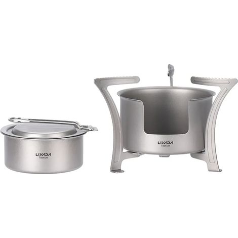 Réchaud de camping en titane, réchaud à alcool, mini réchaud de poche ultraléger, réchaud à bois pliable d'extérieur, porte-casseroles de camping, réchauds de cuisine portables (1/5)